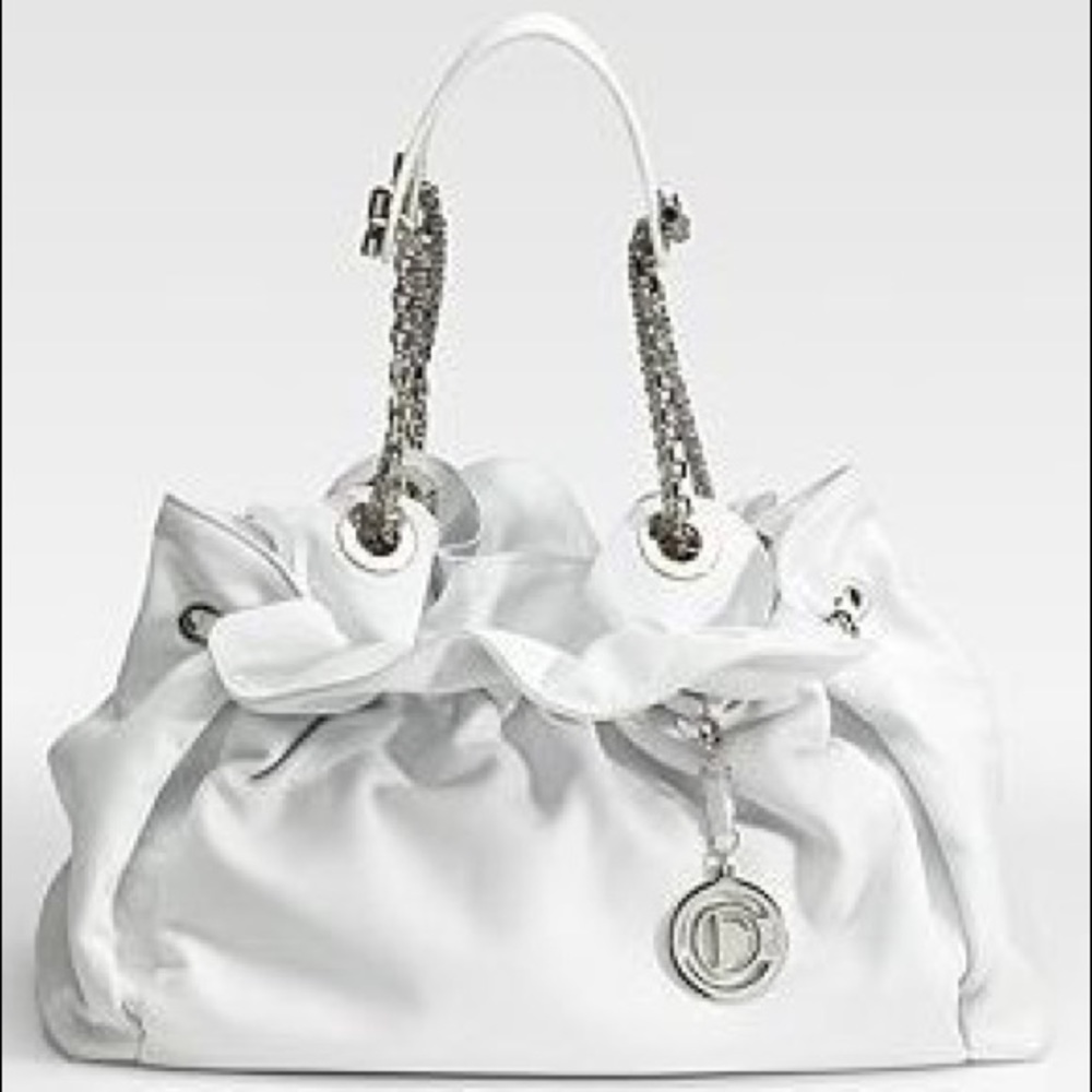 Dior Cannage Le Trente Quilted White Leather Bag